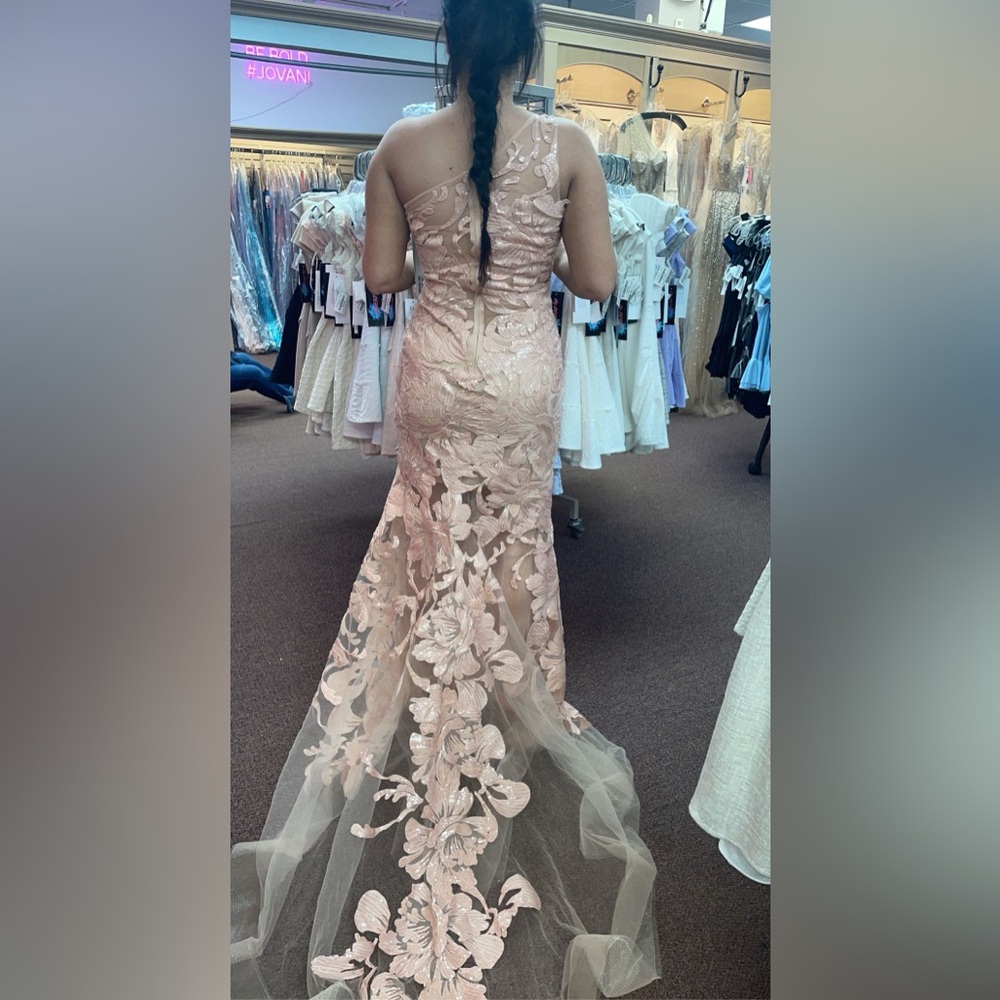 NEVER WORN - Sherri Hill Asymmetrical Pink Floral Gown